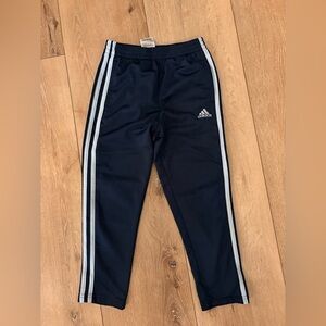 Adidas Kids Dark Blue Joggers with White Stripes